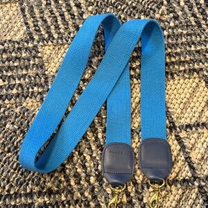 Clare V Blue Crossbody Strap with Gold Hardware